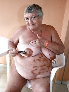 Enjoyable Blonde Granny Eating