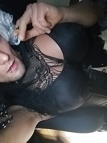 StunnING TS Sunshyne Monroe unleashes her huge dick and jerks of