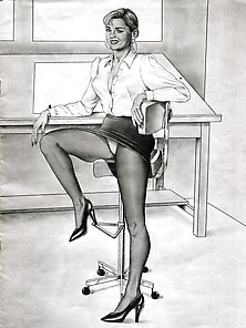 --- Art Drawing --- Pamela Peterson Pantyhose Parade