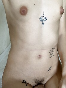 Two Shemales With Tatoo Girl