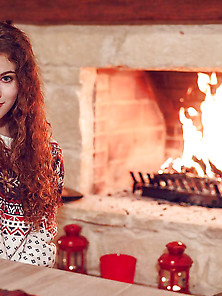 Pretty Teen In Her Xmas Jumper