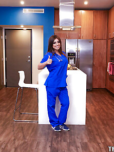 Cute nurse is here to make you feel better by using her body
