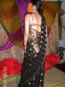 Desi Wife Black Saree