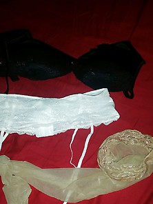 My Gf Sexy Garters,  Bra And Stockings