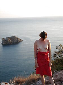 Deborah Posing At Seaside