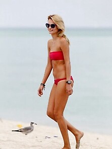 Sexy Natasha Poly In A Skimpy Red Bikini