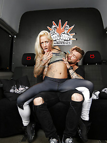 Inked Blonde German Fitness Girl Getting Boffed In The Van