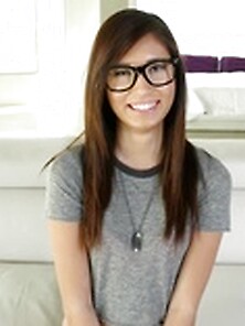 Brunette Teen Glasses Pooper