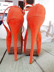 Orange Plattform Heels