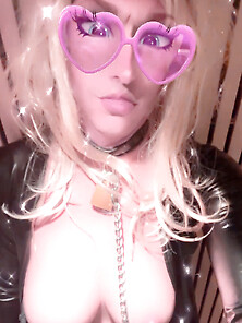Busty tranny lets a guy to suck her dick