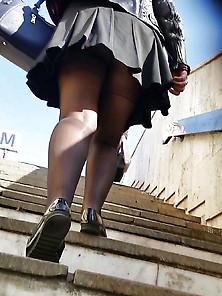 Spy Upskirt 541 Stocking Woman Romanian