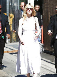 Elle Fanning Outside Jimmy Kimmel 6-19-17