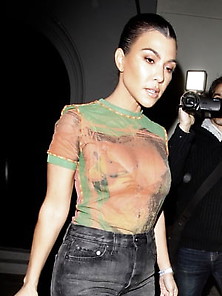 Kourtney Goes Braless Like A Real Porn-Slut