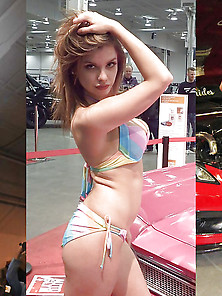Stephanie Allison Lusk Rainbow String Bikini At Car Show