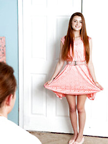 Fun Trick Peach Dress