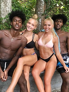 Bikini Clad White Women With Black Men 14