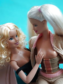 Two Blonde Barbies Lesbian