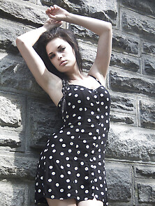 Brunette Polka Dot Dress