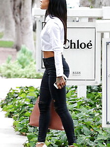 Karrueche Tran Wore Tight Jeans